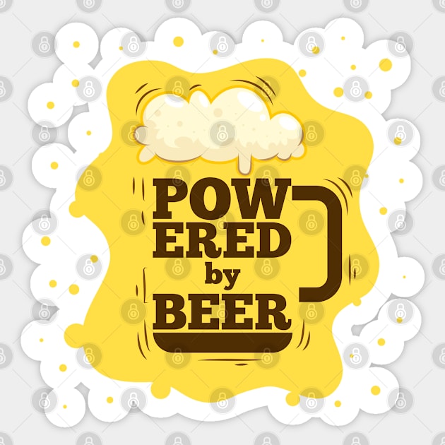 Powered By Beer Sticker by thriftjd